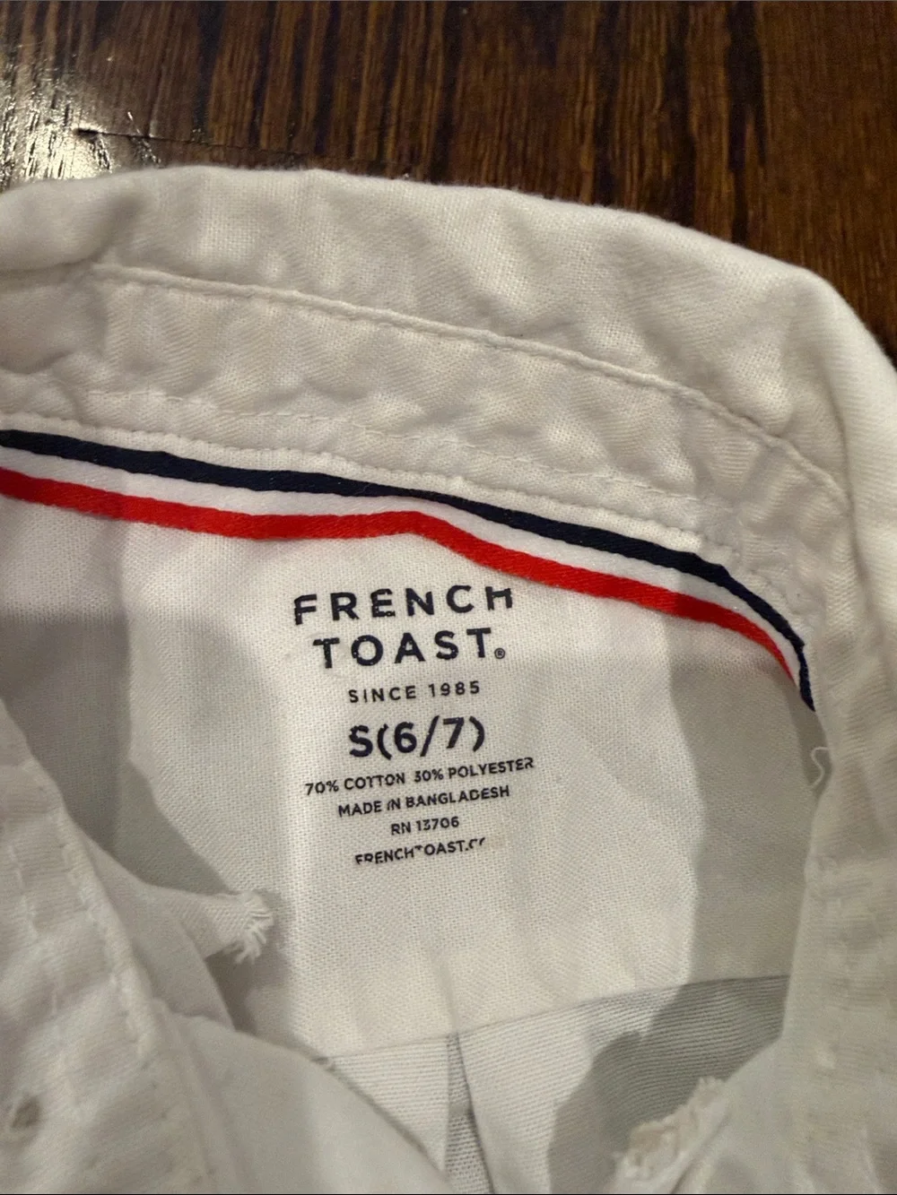 French Toast White Short-Sleeve Button Down Shirt for Kids